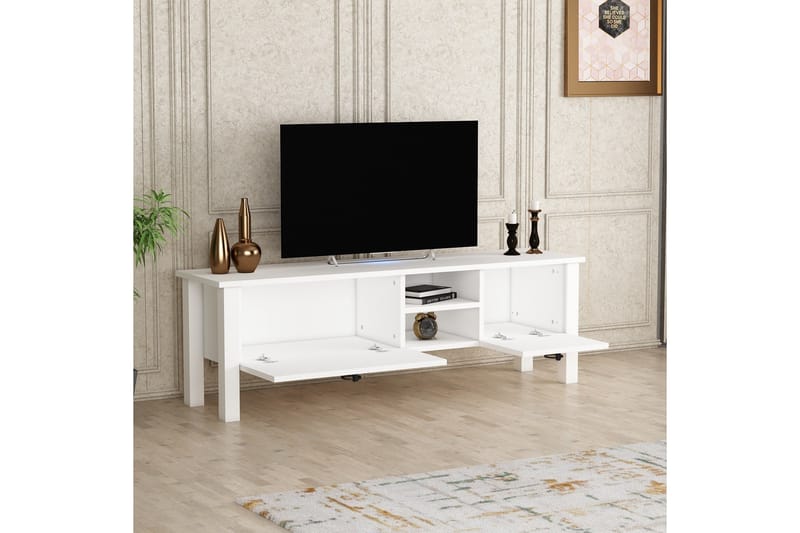 PERRENMIES Tv-bänk 140x35 cm Vit - Möbler - Vardagsrum - Tv-möbler & mediamöbler - Tv-bänkar