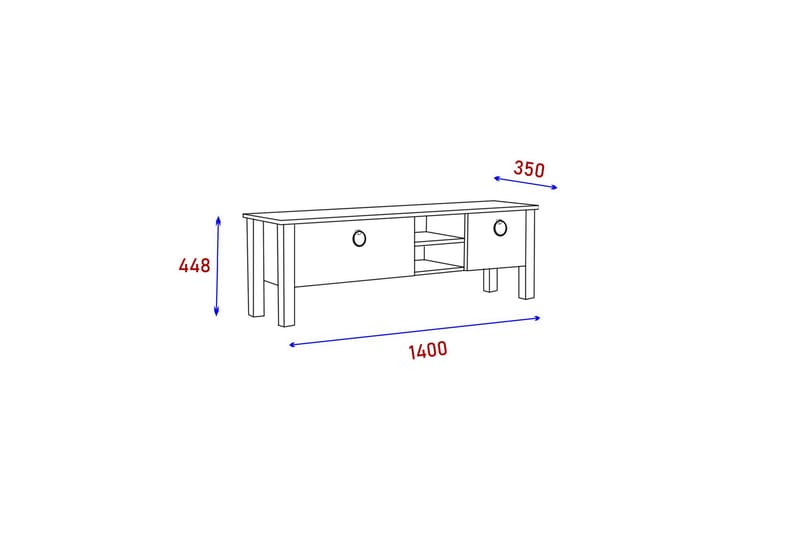 PERRENMIES Tv-bänk 140x35 cm Vit - Möbler - Vardagsrum - Tv-möbler & mediamöbler - Tv-bänkar