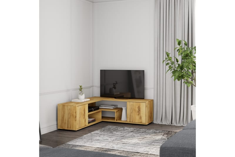 Pienk Tv-bänk 125 cm - Ek - Möbler - Vardagsrum - Tv-möbler & mediamöbler - Tv-bänkar