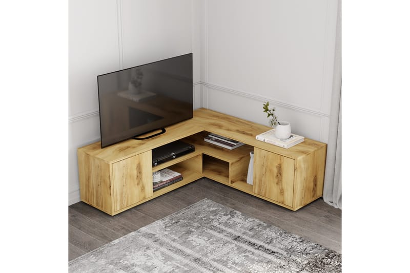 Pienk Tv-bänk 125 cm - Ek - Möbler - Vardagsrum - Tv-möbler & mediamöbler - Tv-bänkar