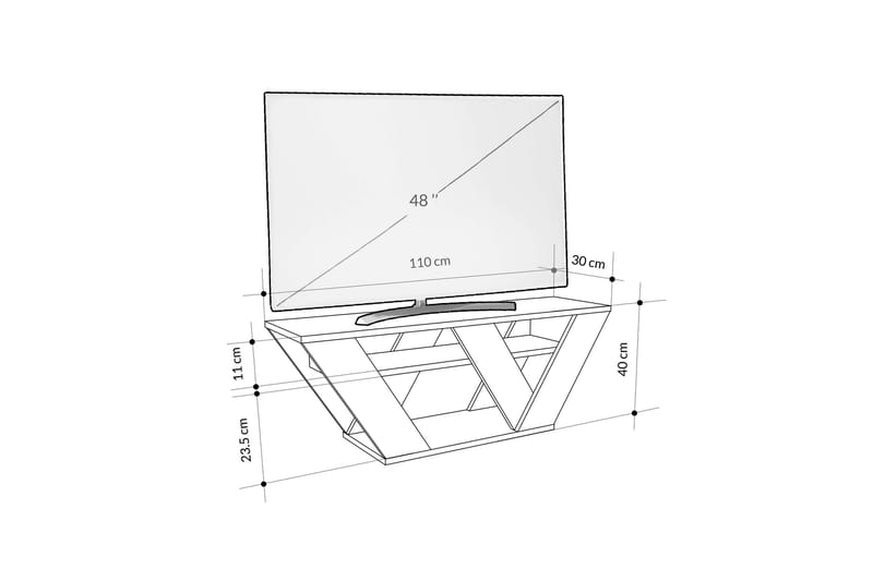 Pipralla Tv-bänk 110 cm Vit marmor - Möbler - Vardagsrum - Tv-möbler & mediamöbler - Tv-bänkar