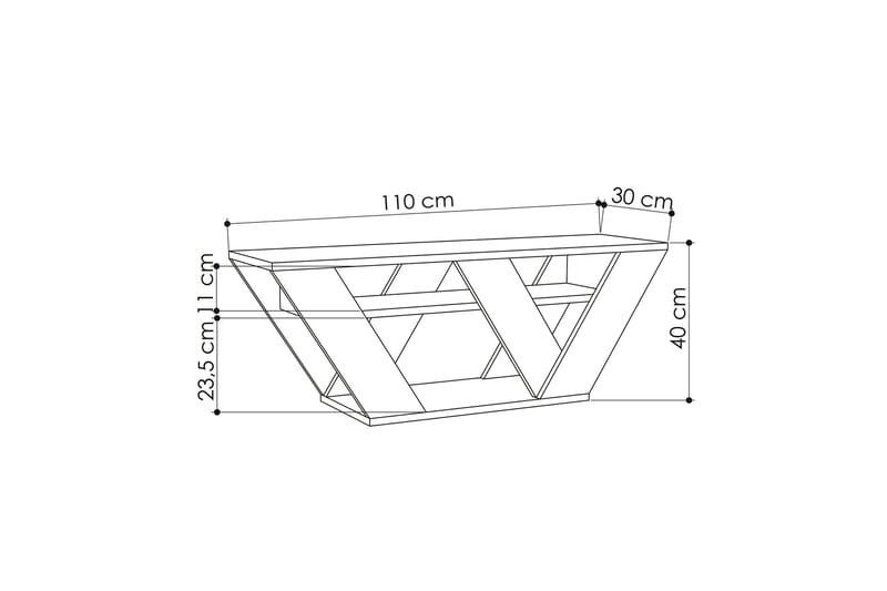 Pipralla Tv-bänk 110 cm Vit marmor - Möbler - Vardagsrum - Tv-möbler & mediamöbler - Tv-bänkar