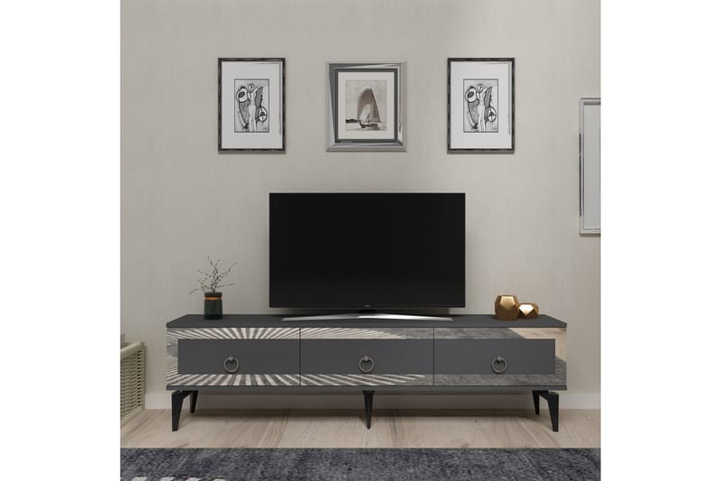 Ponny Tv-bänk 180 cm Antracit/Silver - Möbler - Vardagsrum - Tv-möbler & mediamöbler - Tv-bänkar