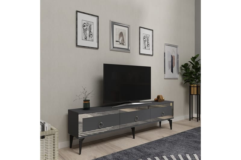 Ponny Tv-bänk 180 cm Antracit/Silver - Möbler - Vardagsrum - Tv-möbler & mediamöbler - Tv-bänkar