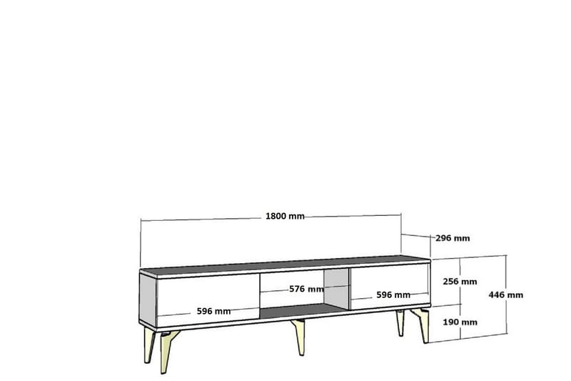 Ritim Tv-bänk 180 cm Antracit/Guld - Möbler - Vardagsrum - Tv-möbler & mediamöbler - Tv-bänkar