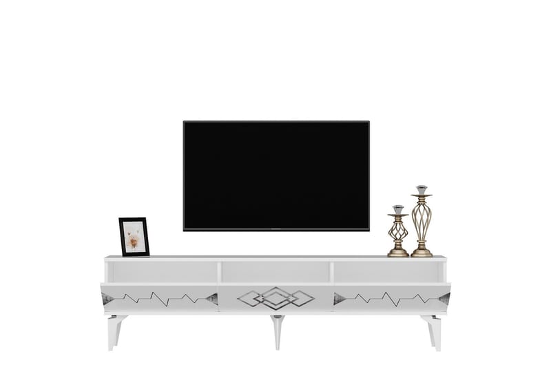 Ritim Tv-bänk 180 cm Vit/Silver - Möbler - Vardagsrum - Tv-möbler & mediamöbler - Tv-bänkar