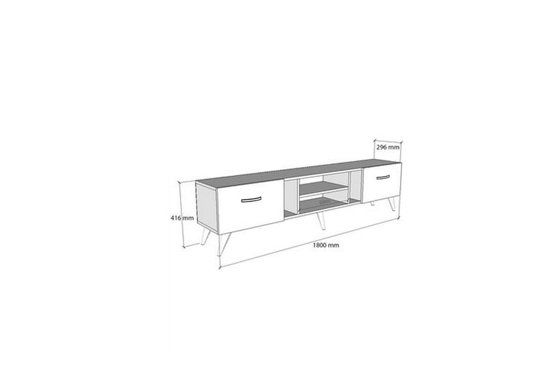 RUDY Tv-bänk 180x29,6 cm Brun - Möbler - Vardagsrum - Tv-möbler & mediamöbler - Tv-bänkar