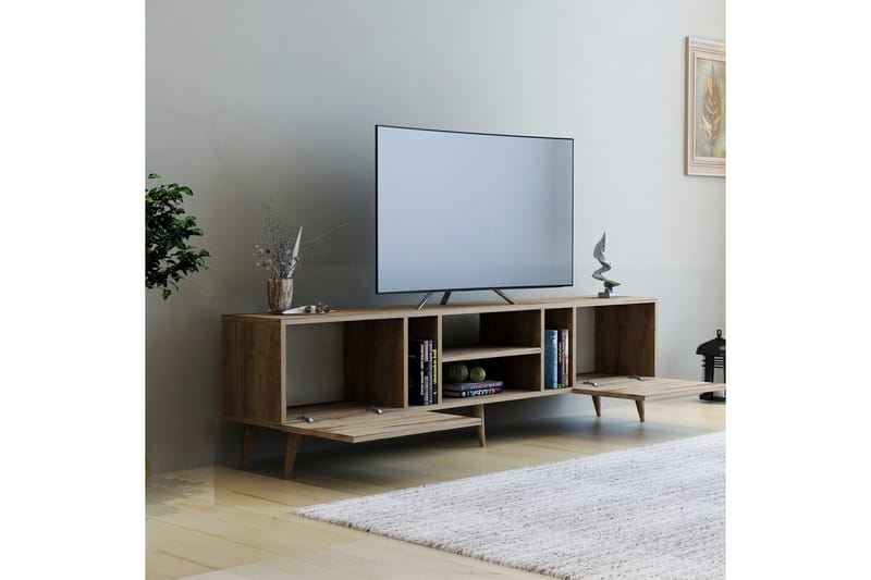 RUDY Tv-bänk 180x29,6 cm Brun - Möbler - Vardagsrum - Tv-möbler & mediamöbler - Tv-bänkar