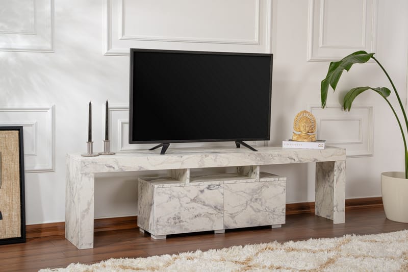 Shanah Tv-bänk 180x31 cm - Marmor/Beige - Möbler - Vardagsrum - Tv-möbler & mediamöbler - Tv-bänkar