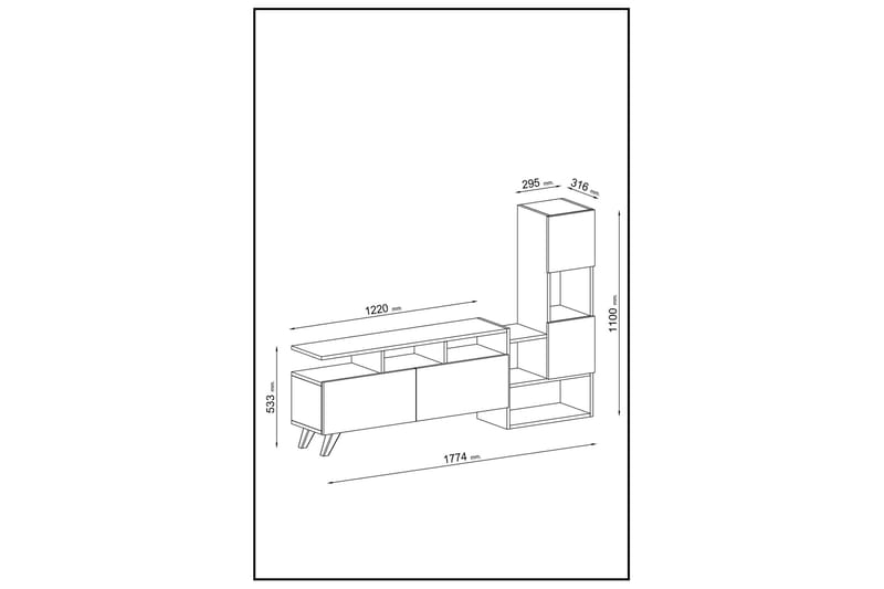 SHOWSLEY Tv-möbelset 55,4x31,6 cm Brun/Svart - Möbler - Vardagsrum - Tv-möbler & mediamöbler - Tv-möbelset