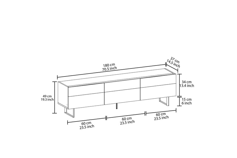 Sign Tv-bänk 180 cm - Grå/Ek - Möbler - Vardagsrum - Tv-möbler & mediamöbler - Tv-bänkar