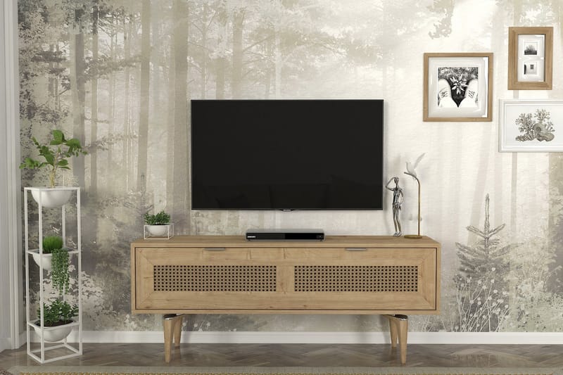 SIRONA Tv-bänk 140x29,6 cm Brun - Möbler - Vardagsrum - Tv-möbler & mediamöbler - Tv-bänkar