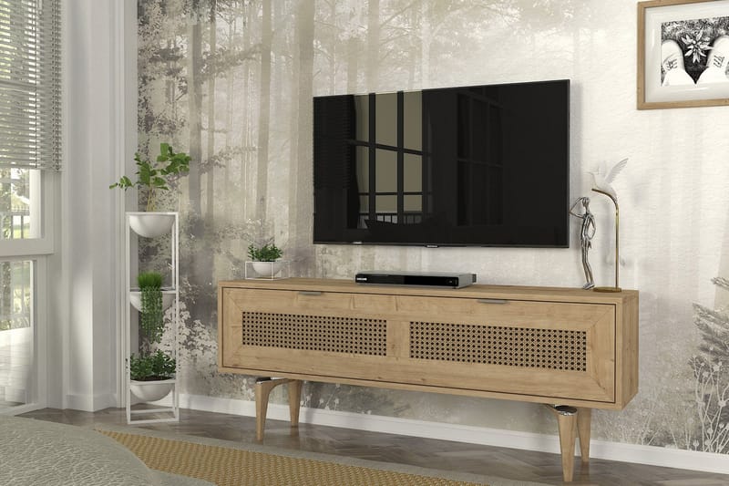 SIRONA Tv-bänk 140x29,6 cm Brun - Möbler - Vardagsrum - Tv-möbler & mediamöbler - Tv-bänkar