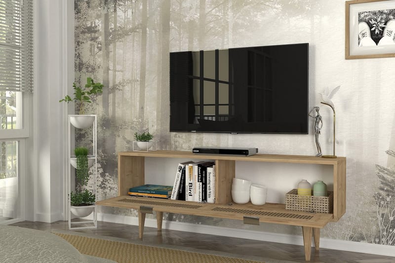 SIRONA Tv-bänk 140x29,6 cm Brun - Möbler - Vardagsrum - Tv-möbler & mediamöbler - Tv-bänkar