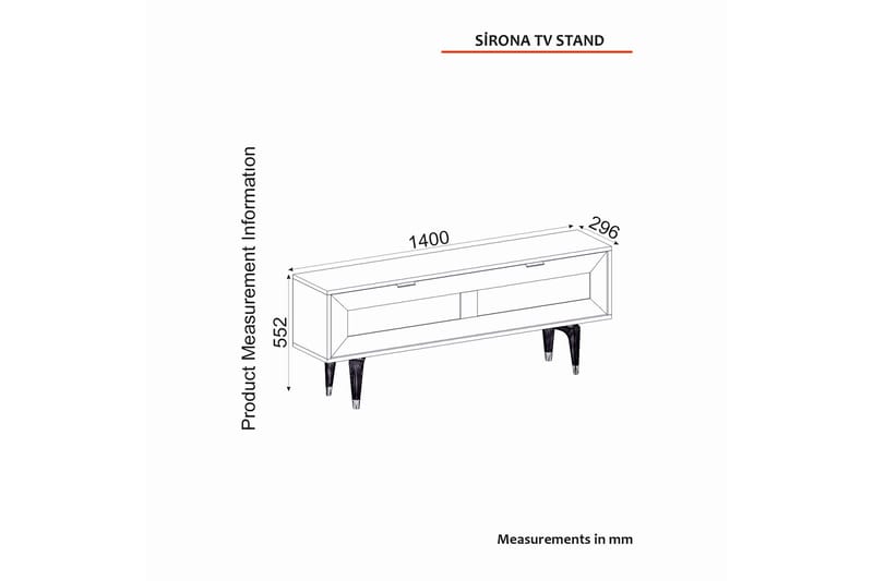 SIRONA Tv-bänk 140x29,6 cm Brun - Möbler - Vardagsrum - Tv-möbler & mediamöbler - Tv-bänkar