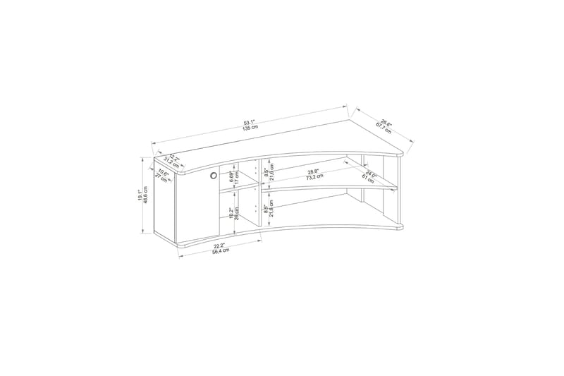 Termera Tv-bänk 135 cm Brun/Antracit - Möbler - Vardagsrum - Tv-möbler & mediamöbler - Tv-bänkar