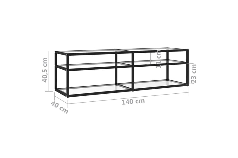 TV-bänk genomskinlig 140x40x40,5 cm härdat glas - Transparent - Möbler - Vardagsrum - Tv-möbler & mediamöbler - Tv-bänkar