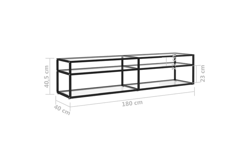 TV-bänk genomskinlig 180x40x40,5 cm härdat glas - Transparent - Möbler - Vardagsrum - Tv-möbler & mediamöbler - Tv-bänkar