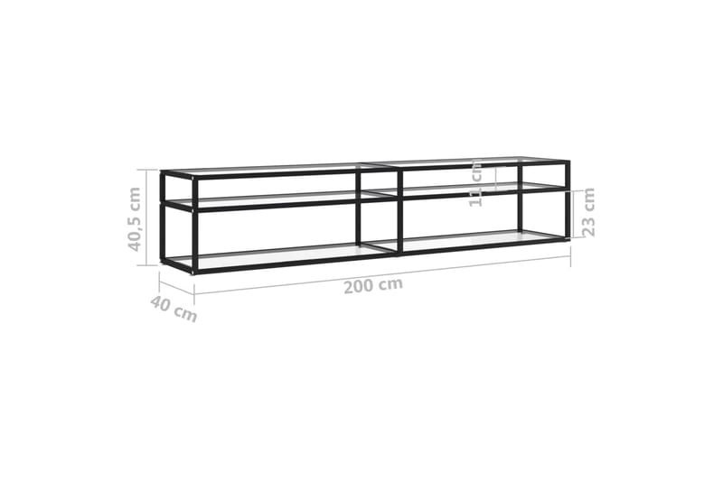 TV-bänk genomskinlig 200x40x40,5 cm härdat glas - Transparent - Möbler - Vardagsrum - Tv-möbler & mediamöbler - Tv-bänkar