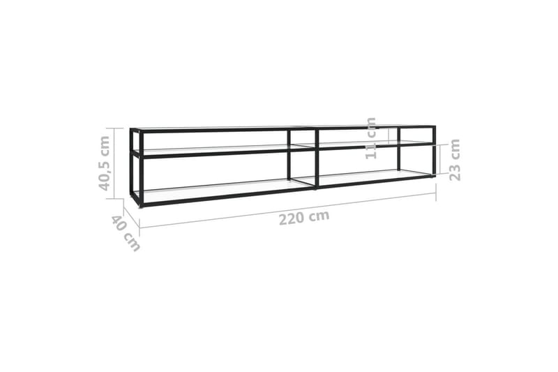 TV-bänk genomskinlig 220x40x40,5 cm härdat glas - Transparent - Möbler - Vardagsrum - Tv-möbler & mediamöbler - Tv-bänkar