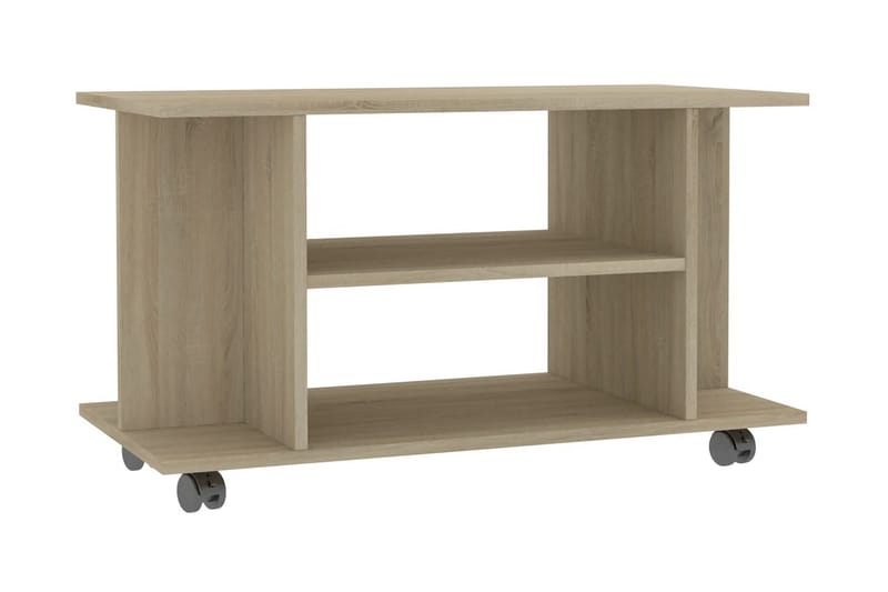 TV-bänk med hjul sonoma ek 80x40x40 cm spånskiva - Brun - Möbler - Vardagsrum - Tv-möbler & mediamöbler - Tv-bänkar