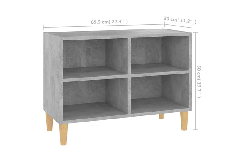 TV-bänk med massiva ben grå 69,5x30x50 cm - Grå - Möbler - Vardagsrum - Tv-möbler & mediamöbler - Tv-bänkar