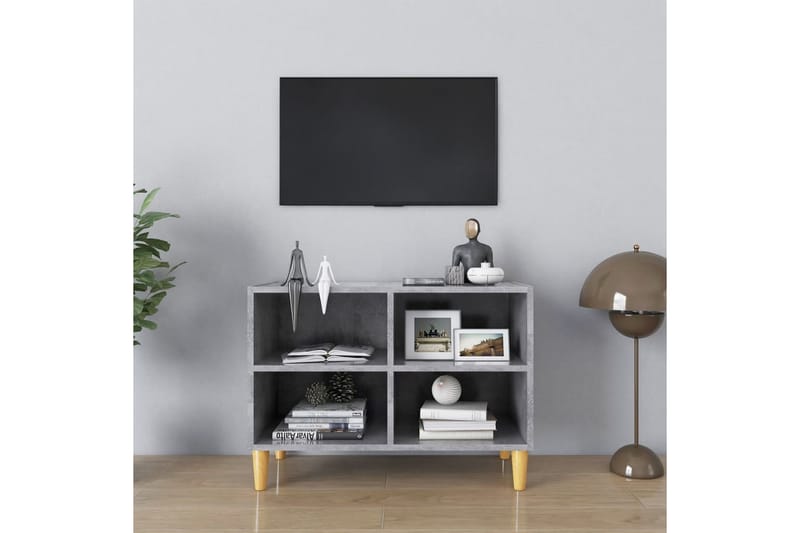 TV-bänk med massiva ben grå 69,5x30x50 cm - Grå - Möbler - Vardagsrum - Tv-möbler & mediamöbler - Tv-bänkar