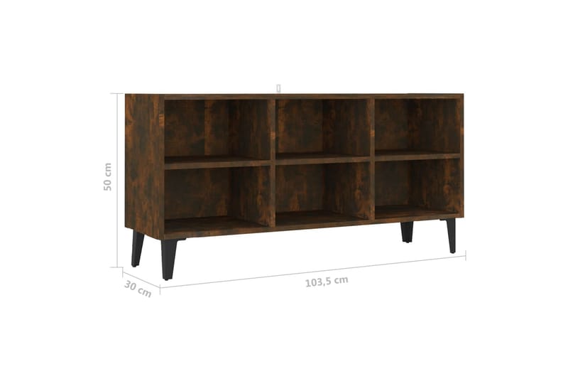 TV-bänk med metallben sonoma-ek 103,5x30x50 cm - Brun - Möbler - Vardagsrum - Tv-möbler & mediamöbler - Tv-bänkar