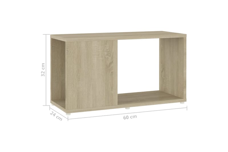 TV-bänk sonoma-ek 60x24x32 cm spånskiva - Brun - Möbler - Vardagsrum - Tv-möbler & mediamöbler - Tv-bänkar