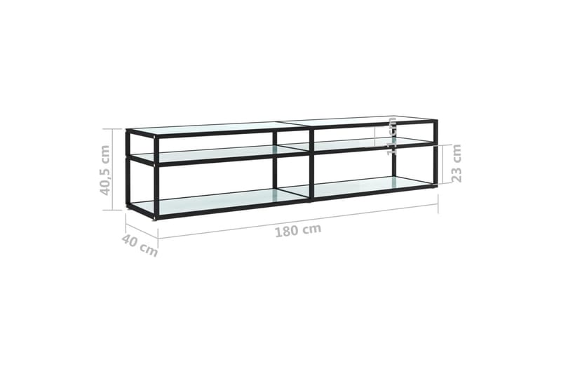 TV-bänk vit marmor 180x40x40,5 cm härdat glas - Vit - Möbler - Vardagsrum - Tv-möbler & mediamöbler - Tv-bänkar