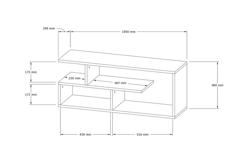 AGATEA Tv-bänk 100x40 cm Svart - Möbler - Vardagsrum - Tv-möbler & mediamöbler - Tv-bänkar