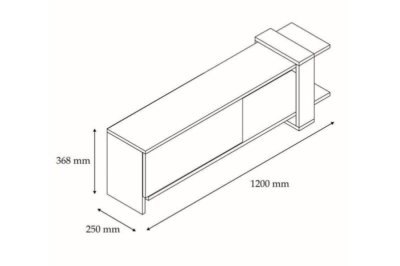 AGATEA Tv-bänk 120x36,8 cm Antracit - Möbler - Vardagsrum - Tv-möbler & mediamöbler - Tv-bänkar