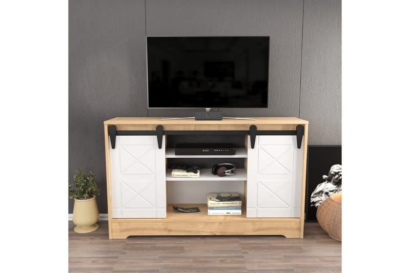 AGATEA Tv-bänk 140x85 cm Blå - Möbler - Vardagsrum - Tv-möbler & mediamöbler - Tv-bänkar