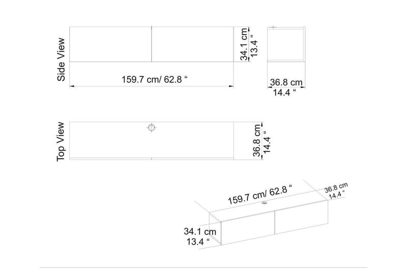 AGATEA Tv-bänk 159,7x34,1 cm Vit - Möbler - Vardagsrum - Tv-möbler & mediamöbler - Tv-bänkar