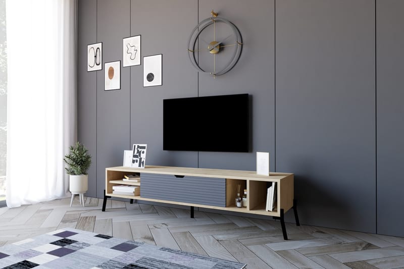 AGATEA Tv-bänk 160x36 cm Blå - Möbler - Vardagsrum - Tv-möbler & mediamöbler - Tv-bänkar