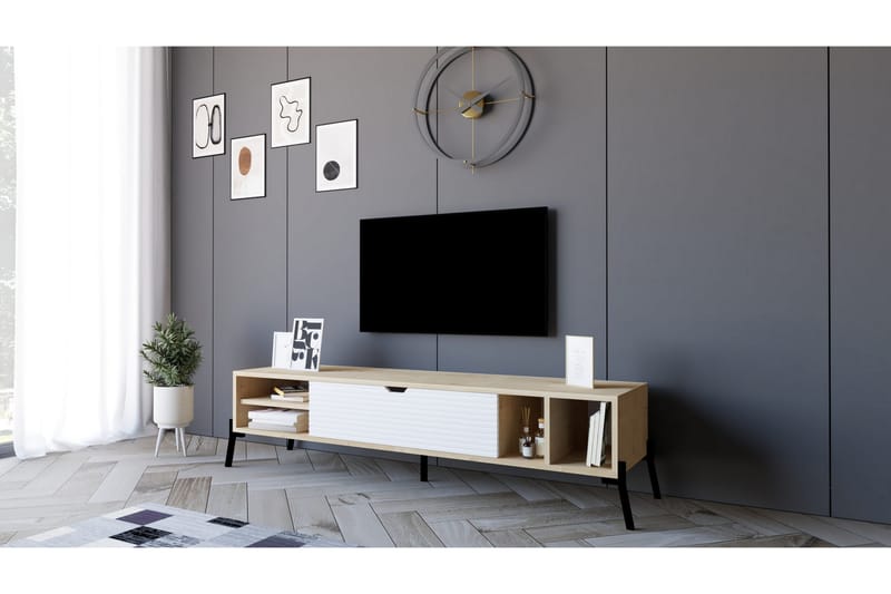 AGATEA Tv-bänk 160x36 cm Blå - Möbler - Vardagsrum - Tv-möbler & mediamöbler - Tv-bänkar