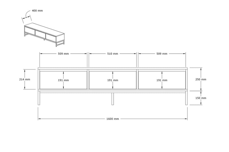 AGATEA Tv-bänk 160x40 cm Blå - Möbler - Vardagsrum - Tv-möbler & mediamöbler - Tv-bänkar