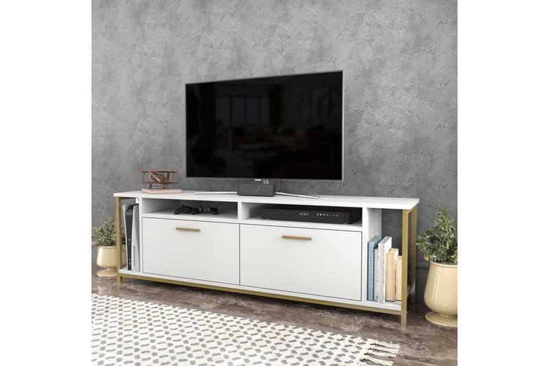 AGATEA Tv-bänk 160x50,8 cm Vit - Möbler - Vardagsrum - Tv-möbler & mediamöbler - Tv-bänkar