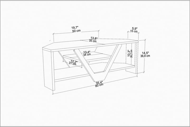 AGATEA Tv-bänk 90x36,8 cm Brun - Möbler - Vardagsrum - Tv-möbler & mediamöbler - Tv-bänkar