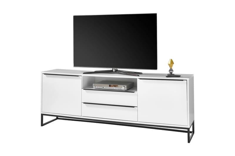 AGURKIS Lowboard 184 cm VitxSvart - Möbler - Vardagsrum - Tv-möbler & mediamöbler - Tv-bänkar