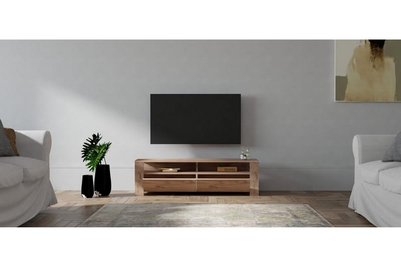 ANRON Tv-bänk 140 cm Natur - Möbler - Vardagsrum - Tv-möbler & mediamöbler - Tv-bänkar