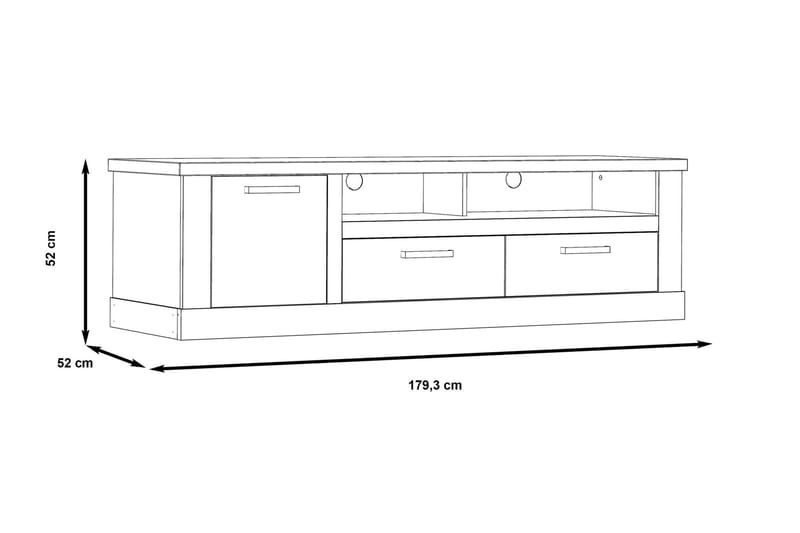 BESCH TV-Bänk 179 cm Brun/Vit - Möbler - Vardagsrum - Tv-möbler & mediamöbler - Tv-bänkar