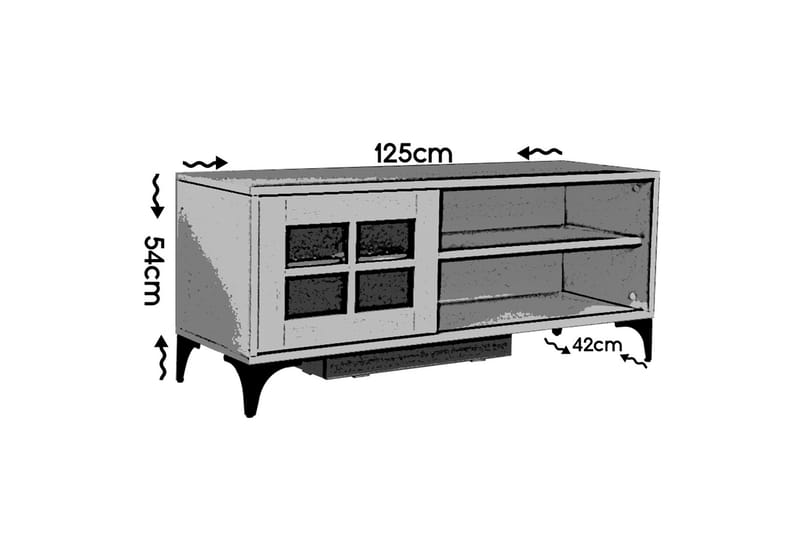 BRADLEY Tv-bänk 125 cm Vit - Vit - Möbler - Vardagsrum - Tv-möbler & mediamöbler - Tv-bänkar