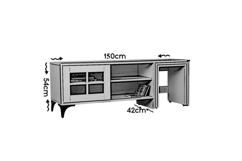 BRADLEY Tv-bänk 150 cm Vit - Vit - Möbler - Vardagsrum - Tv-möbler & mediamöbler - Tv-bänkar