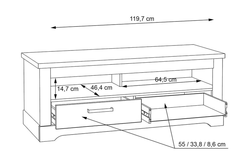 CARJELARI Garderob 62x270 cm Vit - Möbler - Vardagsrum - Tv-möbler & mediamöbler - Tv-bänkar