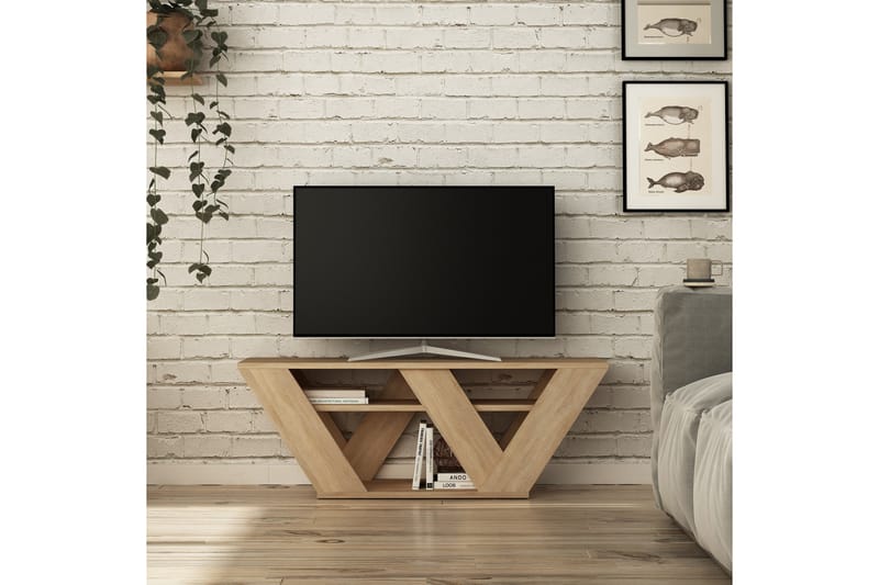 CORALEE Tv-Bänk 110 cm Ek - Ljusbrun - Möbler - Vardagsrum - Tv-möbler & mediamöbler - Tv-bänkar