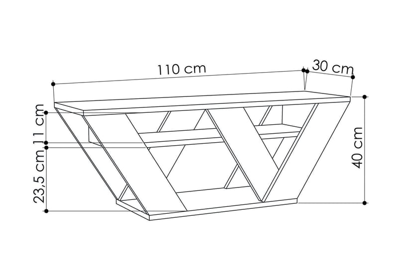 CORALEE Tv-Bänk 110 cm Vit - Vit - Möbler - Vardagsrum - Tv-möbler & mediamöbler - Tv-bänkar