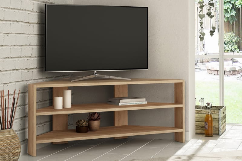 CORALEE Tv-bänk 114 cm Ek - Ljusbrun - Möbler - Vardagsrum - Tv-möbler & mediamöbler - Tv-bänkar