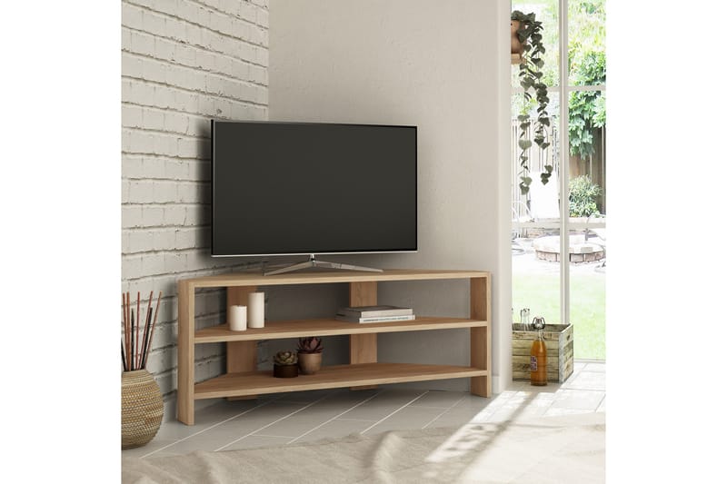 CORALEE Tv-bänk 114 cm Ek - Ljusbrun - Möbler - Vardagsrum - Tv-möbler & mediamöbler - Tv-bänkar