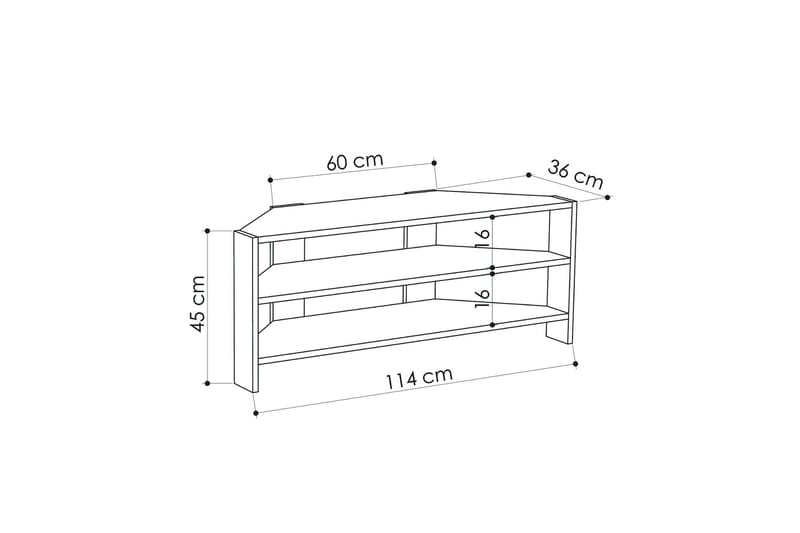 CORALEE Tv-bänk 114 cm Ek - Ljusbrun - Möbler - Vardagsrum - Tv-möbler & mediamöbler - Tv-bänkar